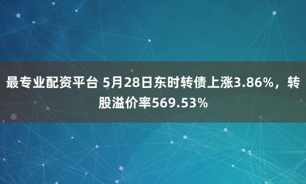 最专业配资平台 5月28日东时转债上涨3.86%，转股溢价率569.53%