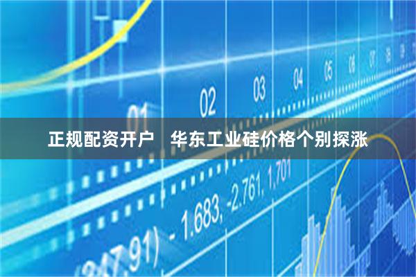 正规配资开户   华东工业硅价格个别探涨